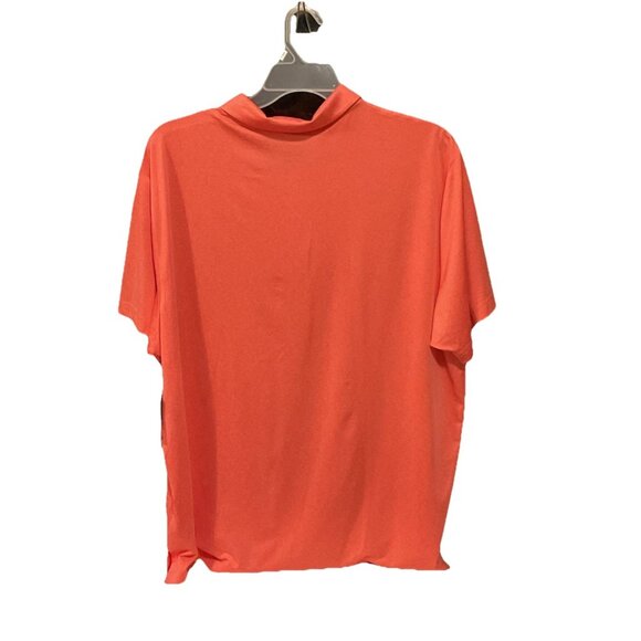 London Fog Men's Poly Textured Space Dye Polo Large Fizzy Coral NWT - Picture 3 of 6